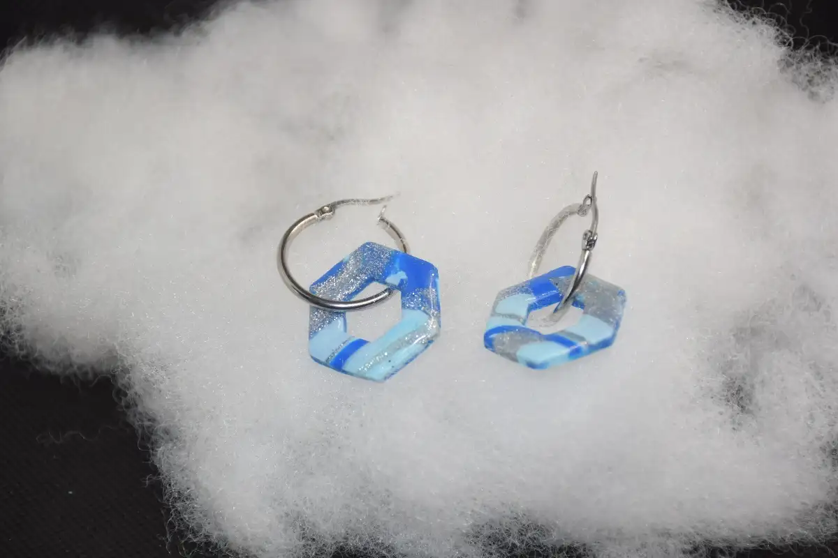 CHARMS MARBRE BLEU ARGENT BLANC