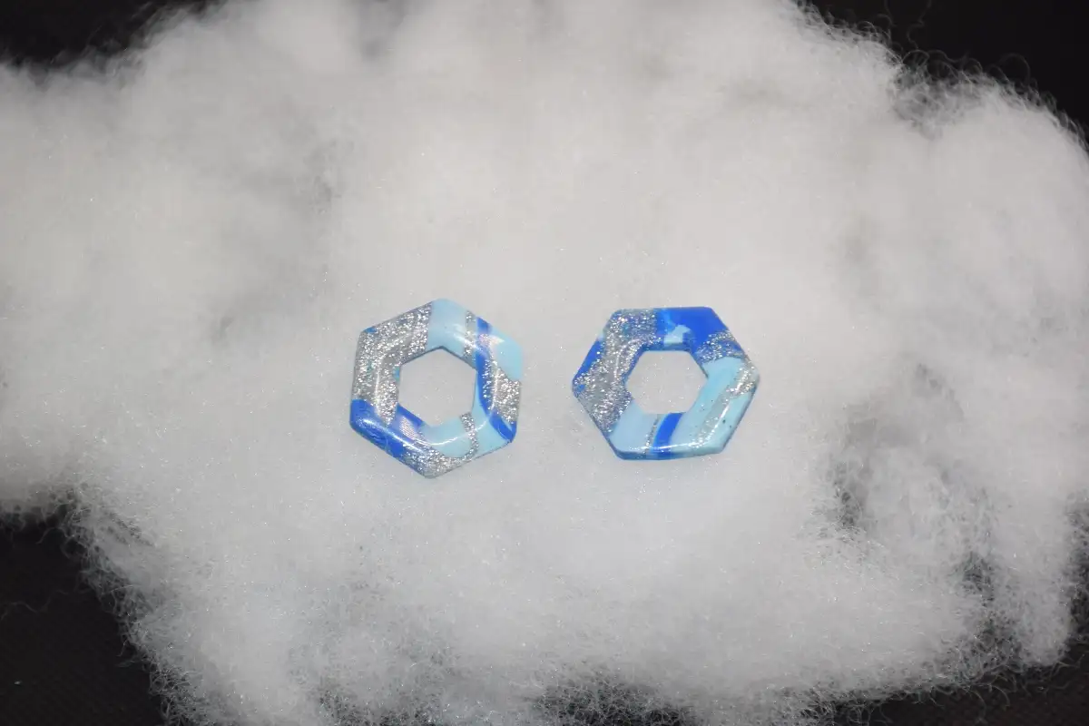 CHARMS MARBRE BLEU ARGENT BLANC