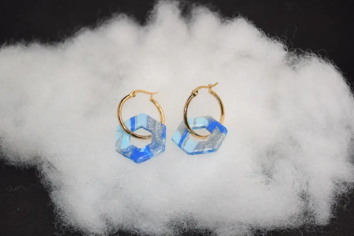 CHARMS MARBRE BLEU ARGENT BLANC
